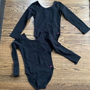 2 Capezio bright stars leotards, black, size small